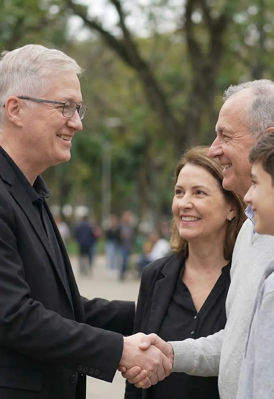 Parent congratulating student after successful ISEE tutoring with Dr. Donnelly